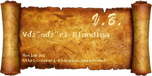 Vásári Blandina névjegykártya